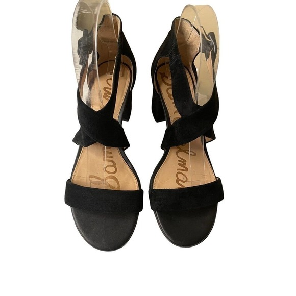 Sam Edelman Sonia Black Suede Strappy 2 Inch Block Heel Sandals 7.5 HoCo Prom - Picture 4 of 8